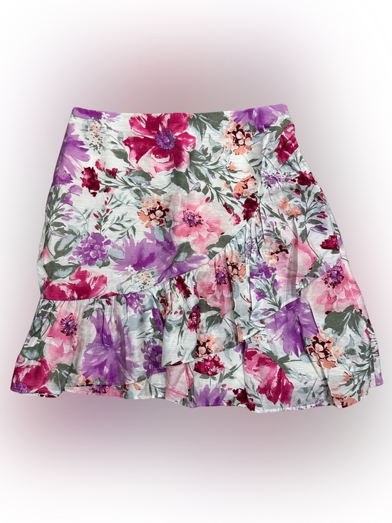 Express Dresses & Skirts - Express Women Size 8 Skirt Pink Woven Zip Button Waist Floral NWT $68 MSRP